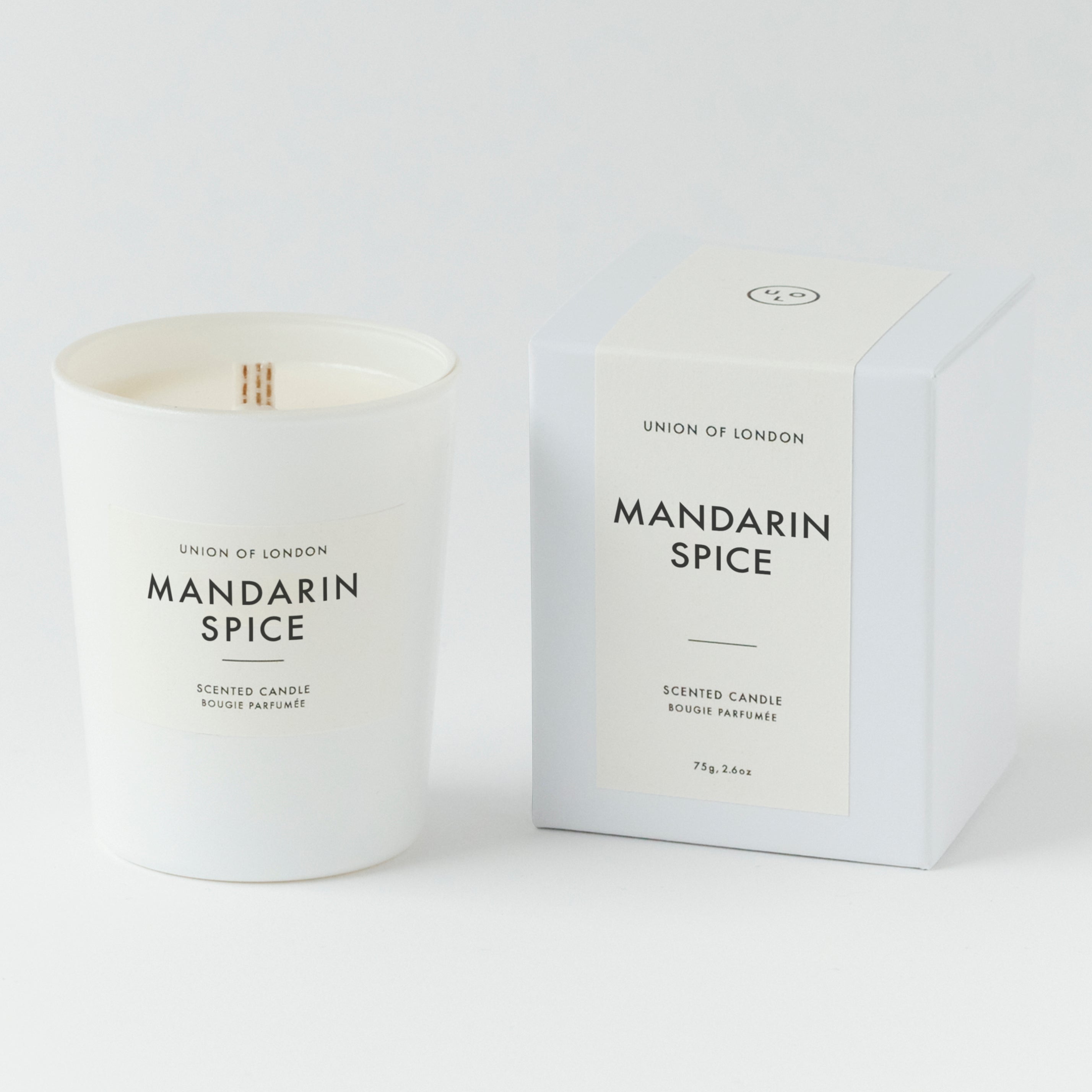 Mandarin Spice Small White Candle, 75g