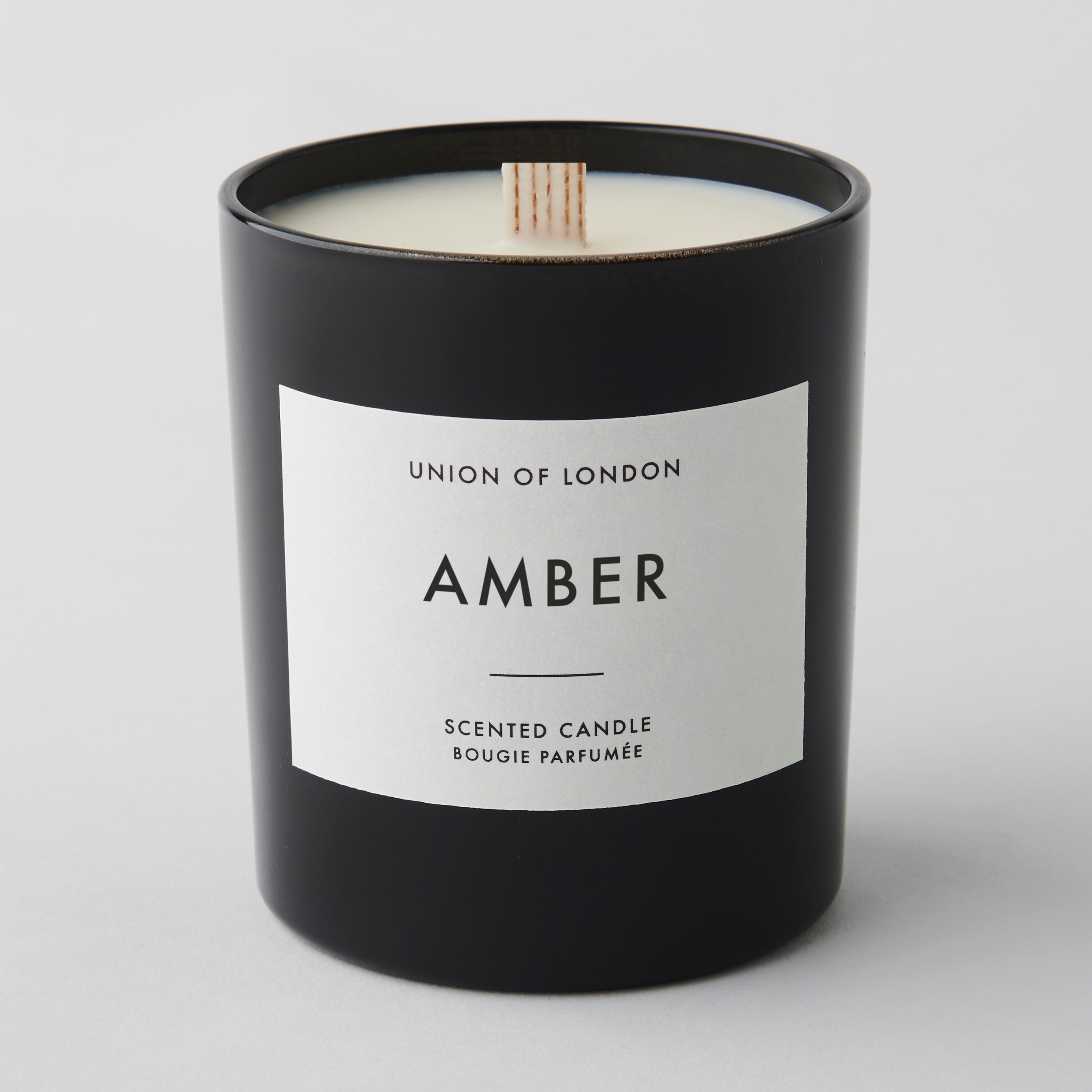 Amber 'Warm Rich' Large Black Candle, 235g