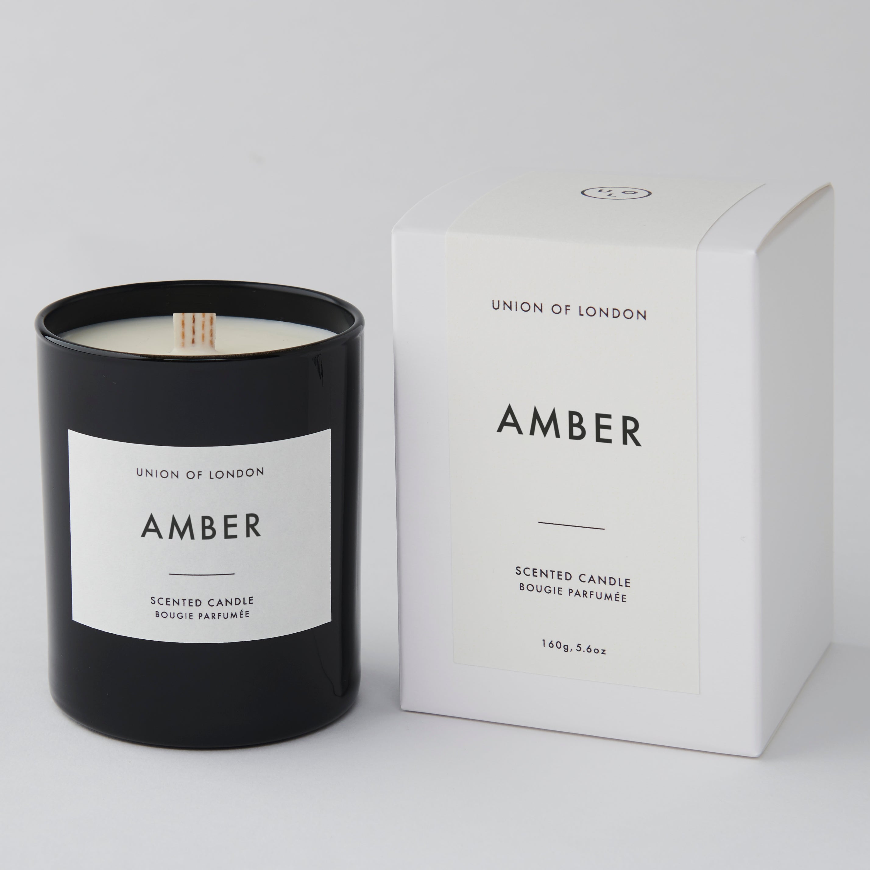 Amber 'Warm Rich' Medium Black Candle, 160g