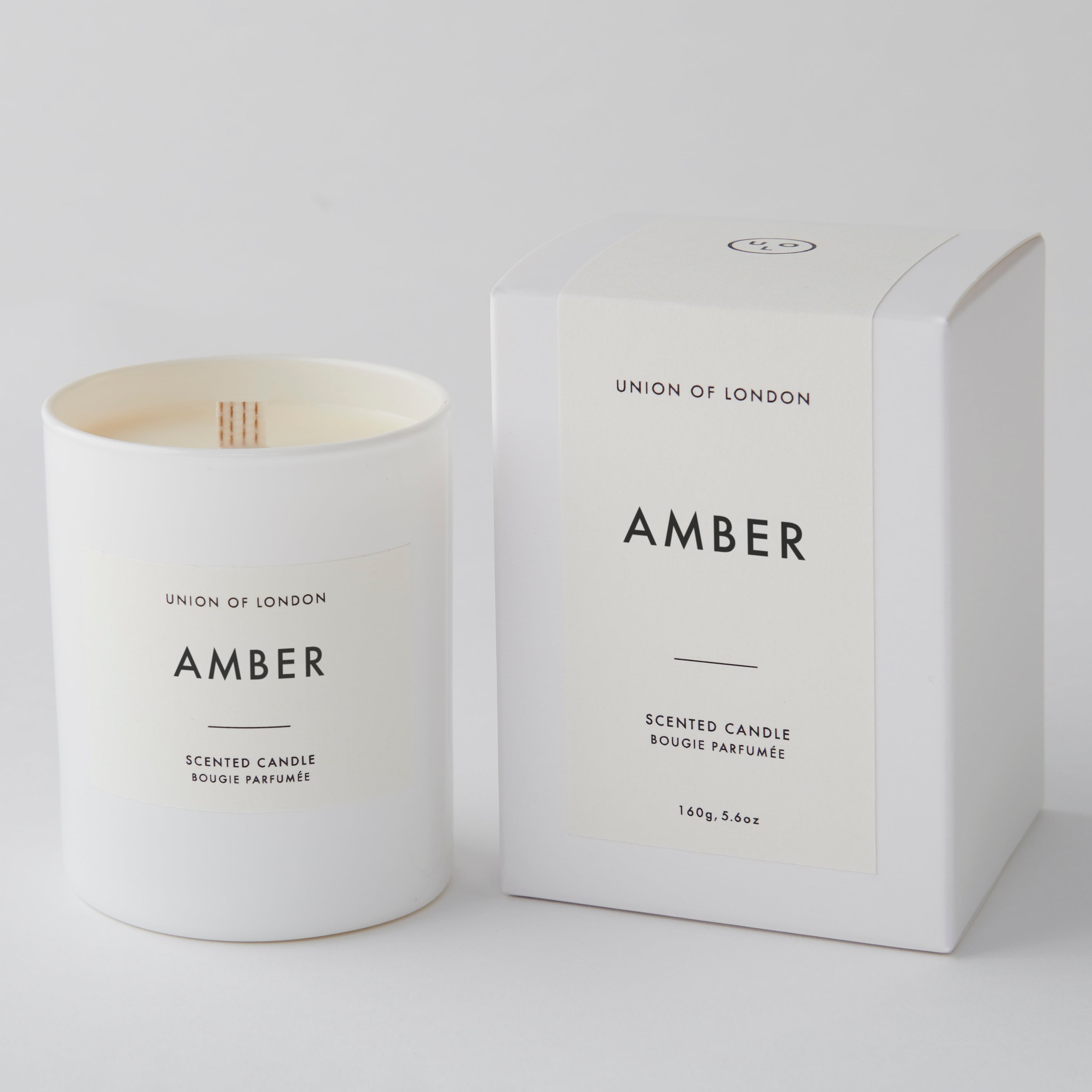 Amber 'Warm Rich' Medium White Candle, 160g