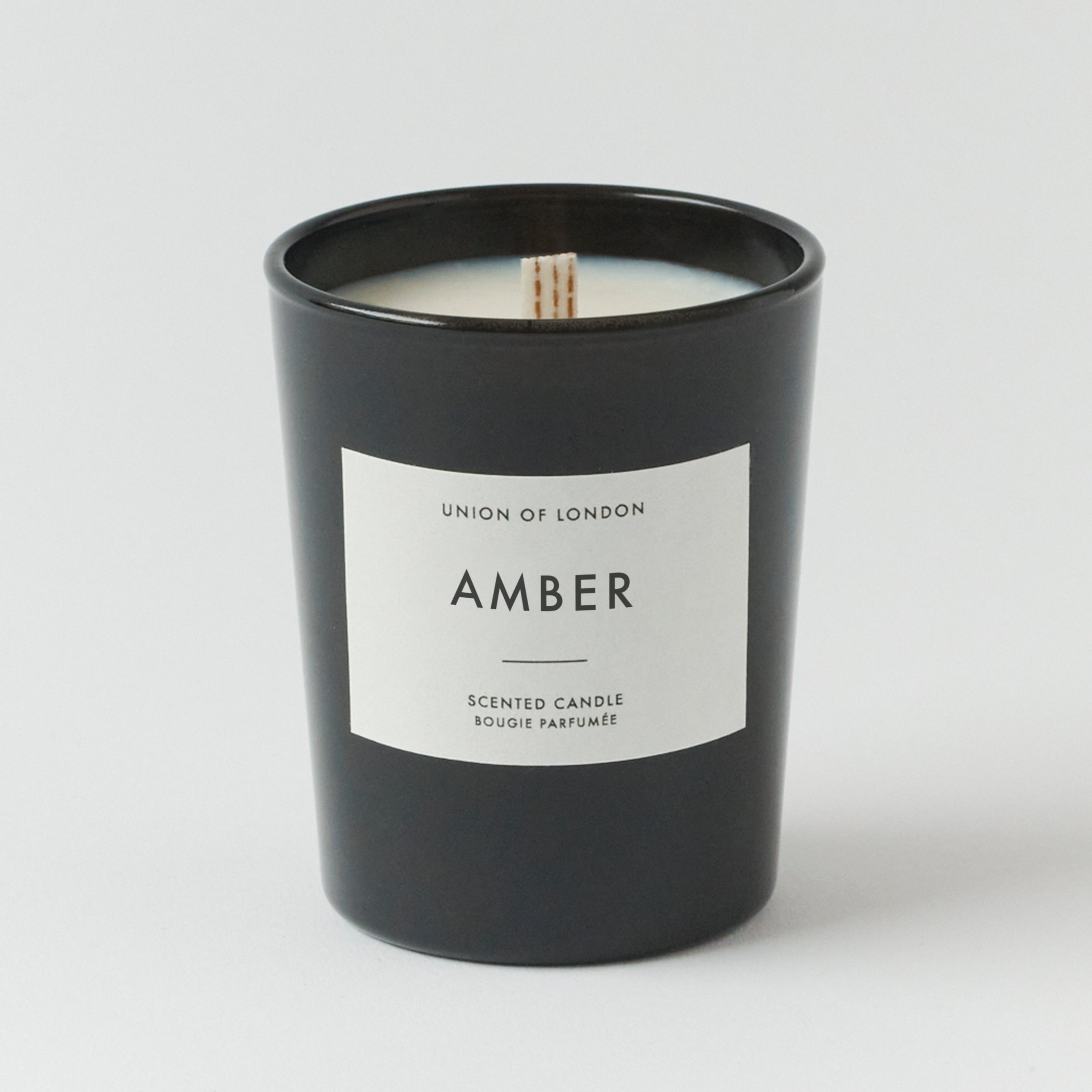 Amber 'Warm Rich' Small Black Candle, 75g