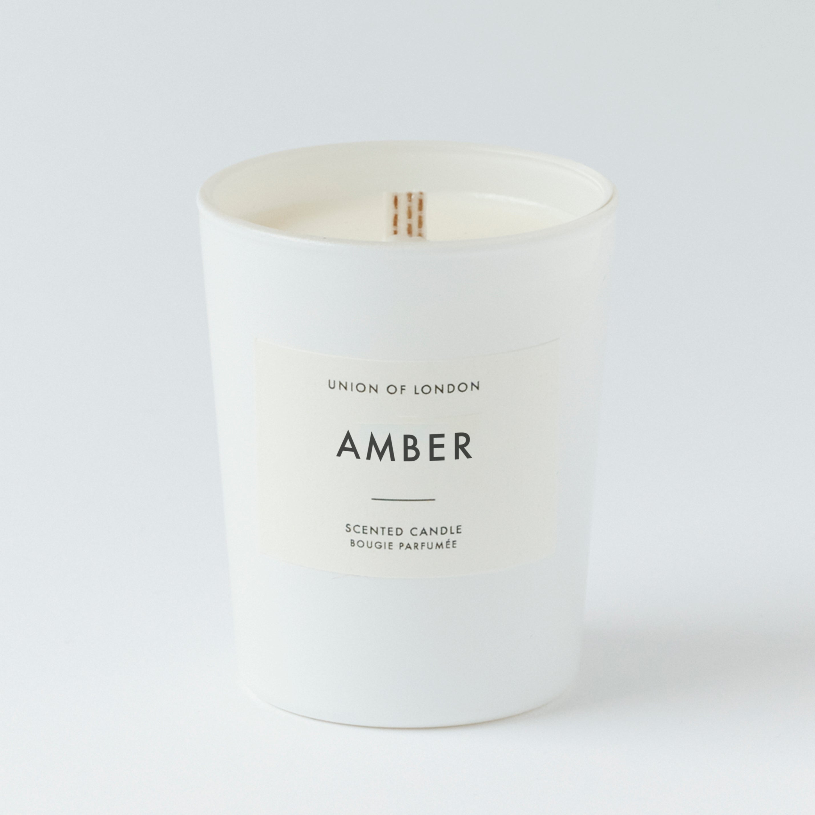 Amber 'Warm Rich' Small White Candle, 75g