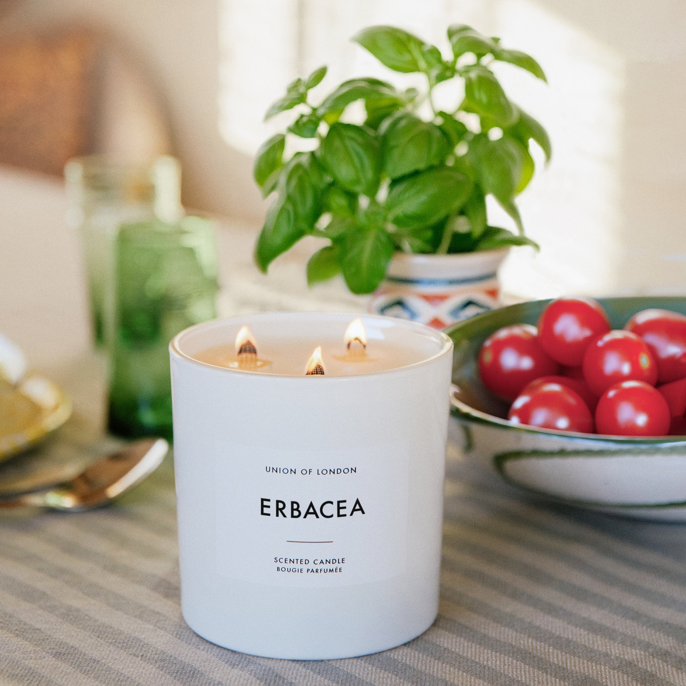 Erbacea, Triple Wick White Candle, 730g