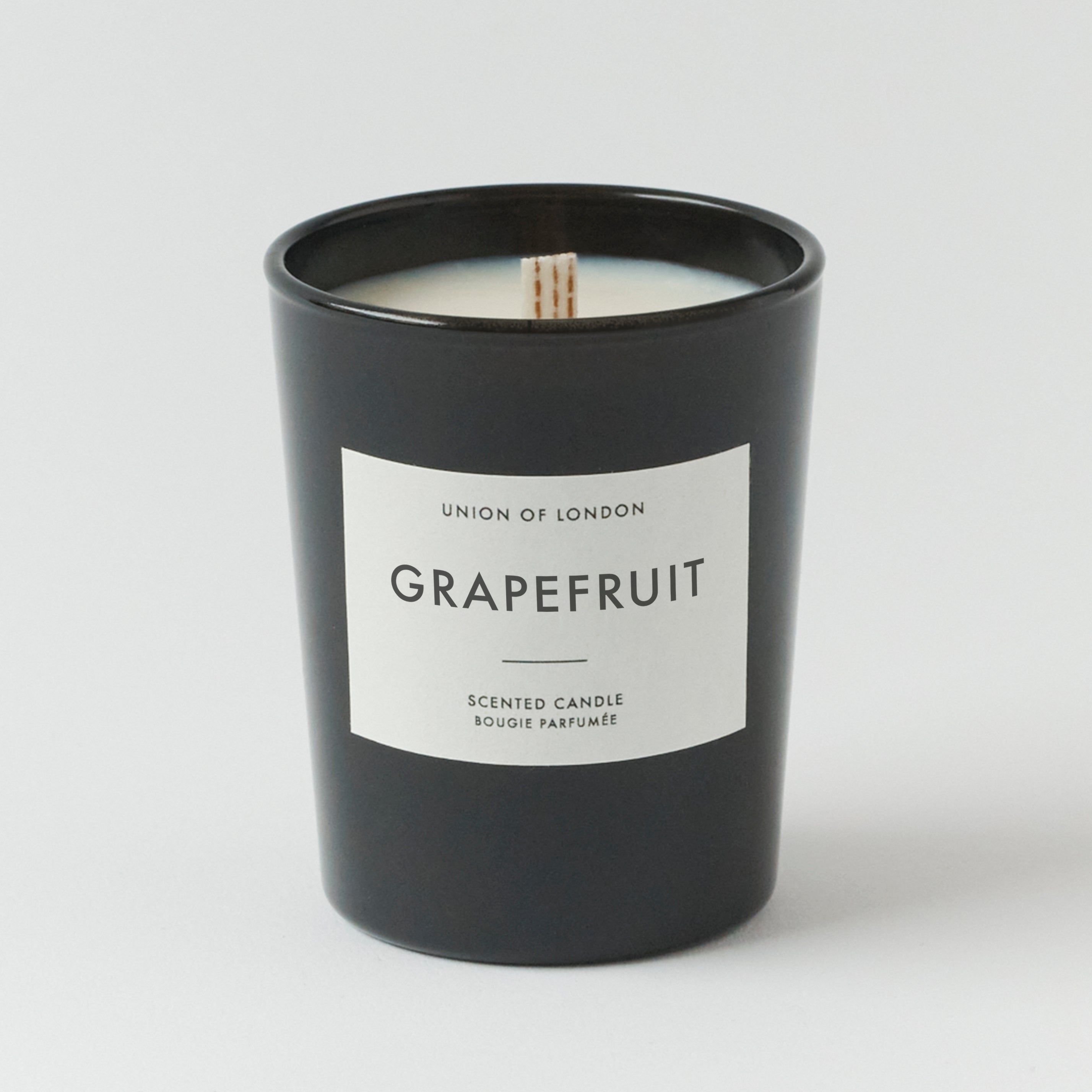 Grapefruit 'Bright Invigorating' Small Black Candle, 75g