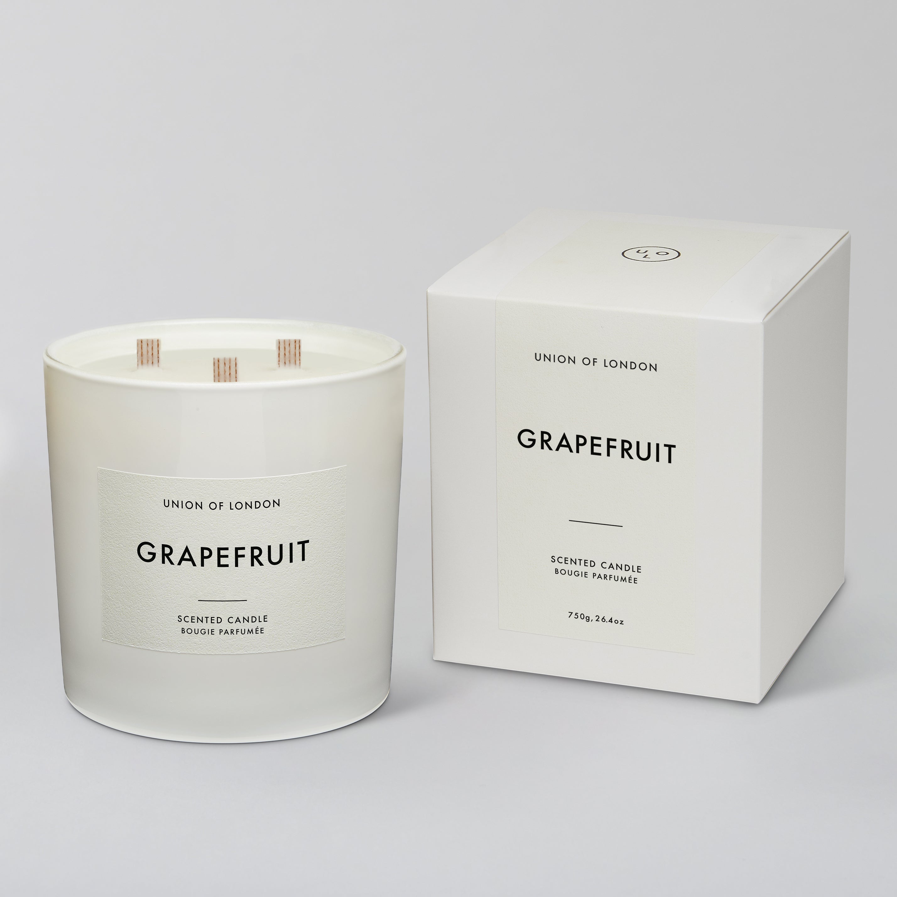 Grapefruit 'Bright Invigorating' Triple Wick White Candle, 730g