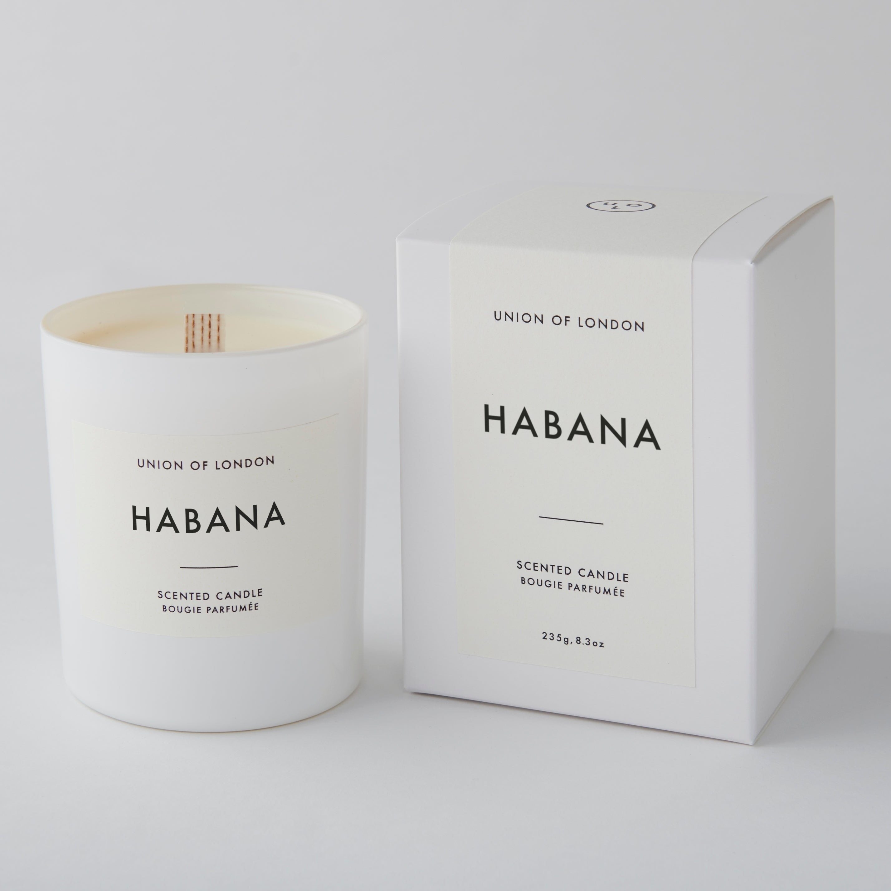 Habana ‘Captivating Smoky’ Large White Candle, 235g