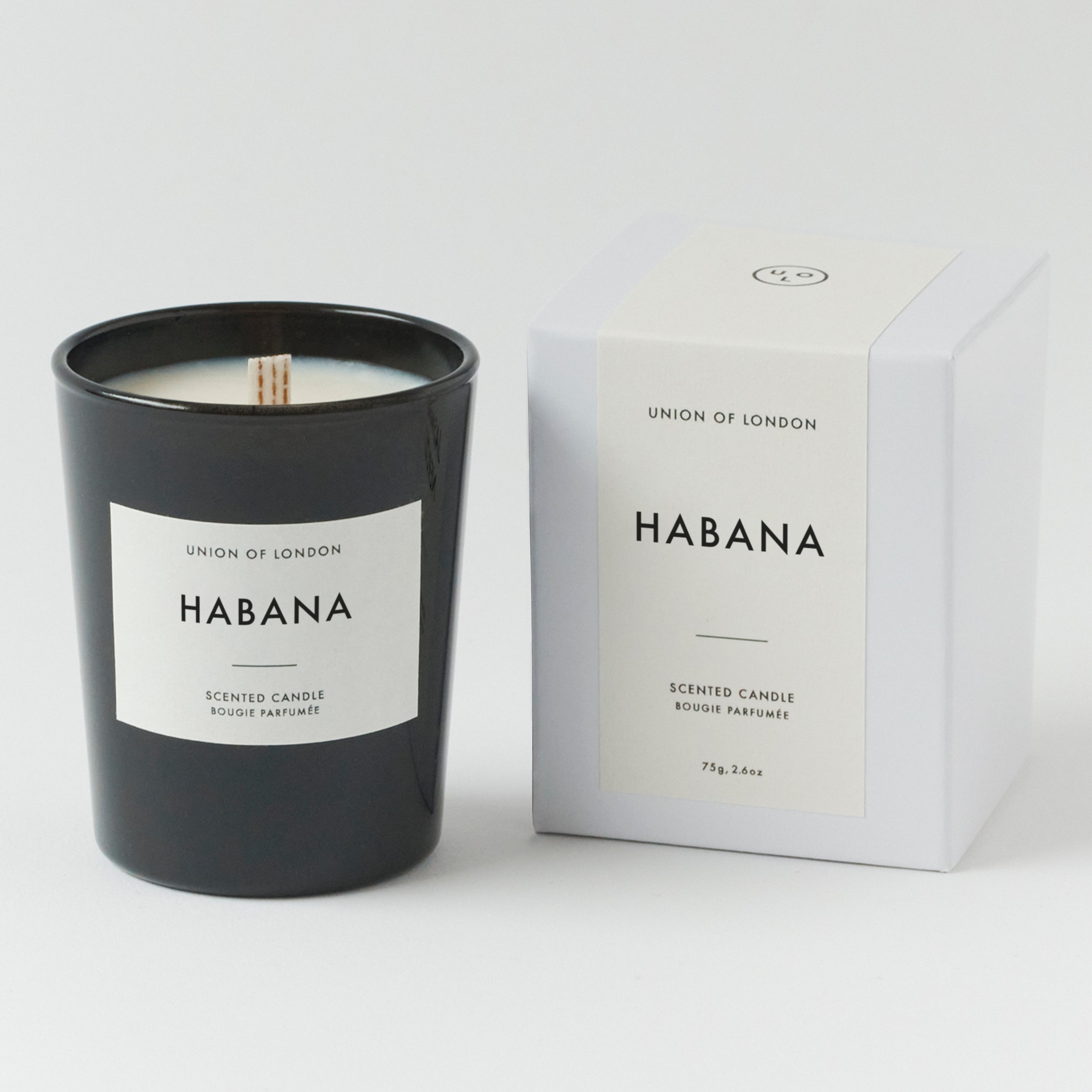 Habana ‘Captivating Smoky’ Small Black Candle, 75g