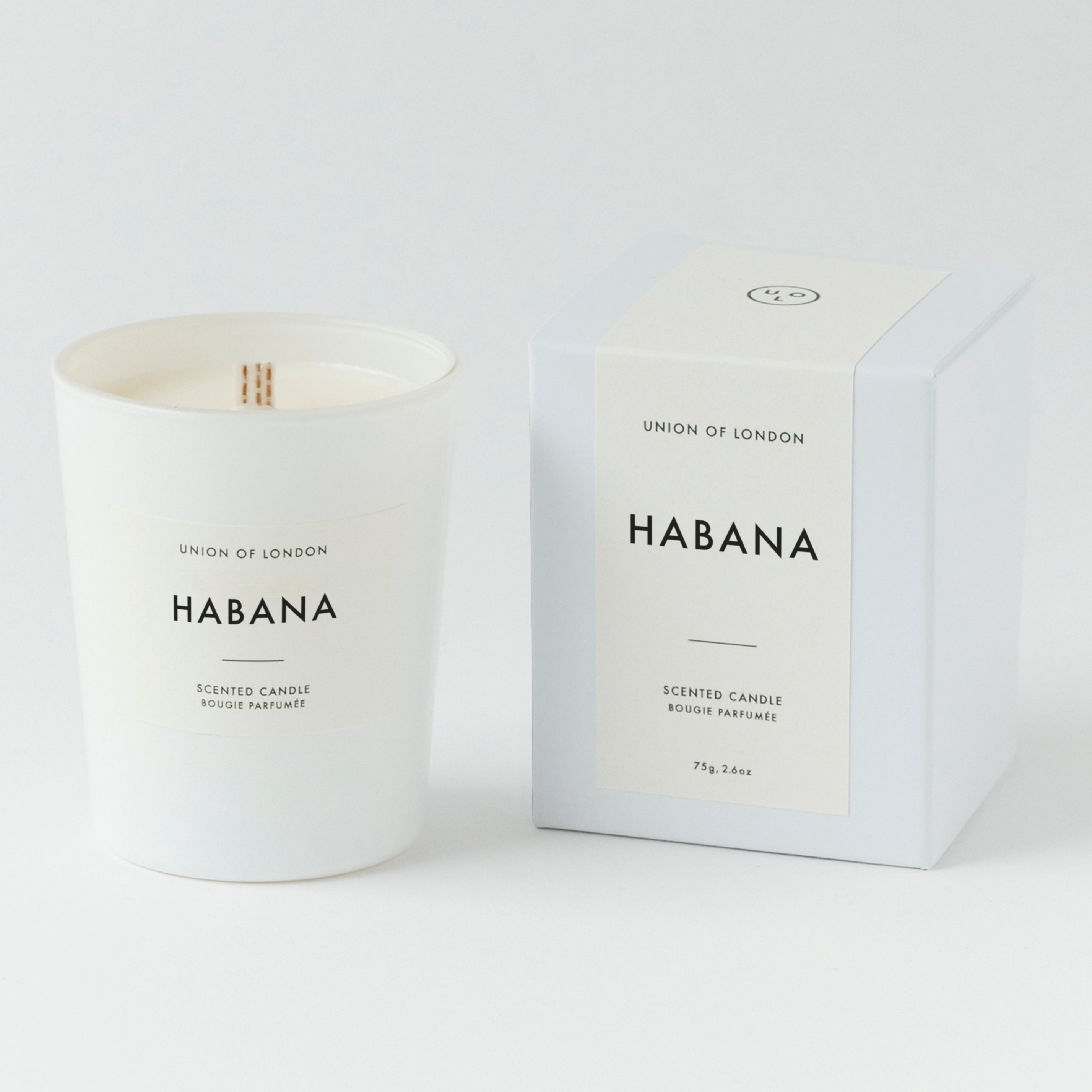 Habana ‘Captivating Smoky’ Small White Candle, 75g