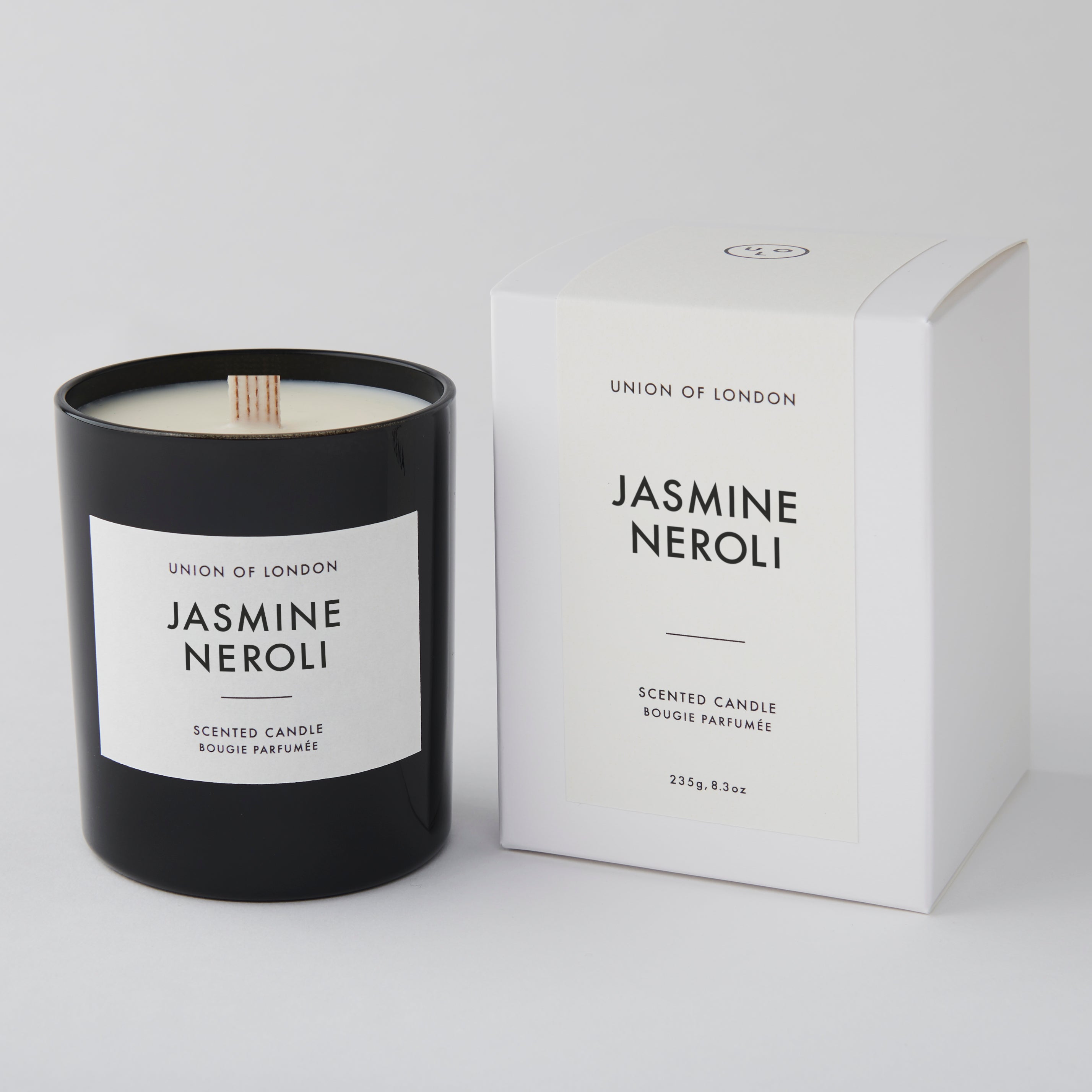 Jasmine Neroli 'Sweet Floral' Large Black Candle, 235g