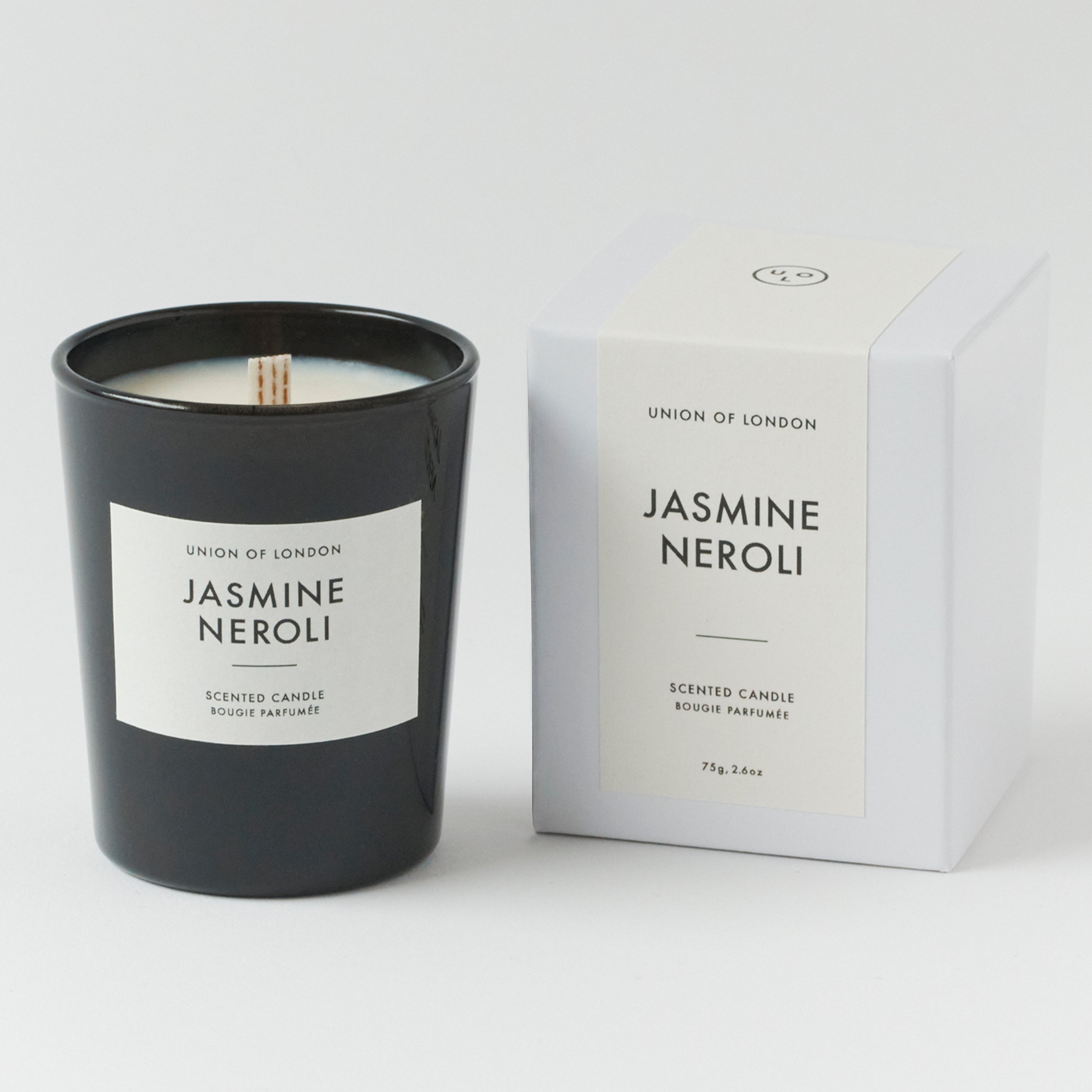 Jasmine Neroli 'Sweet Floral' Small Black Candle, 75g