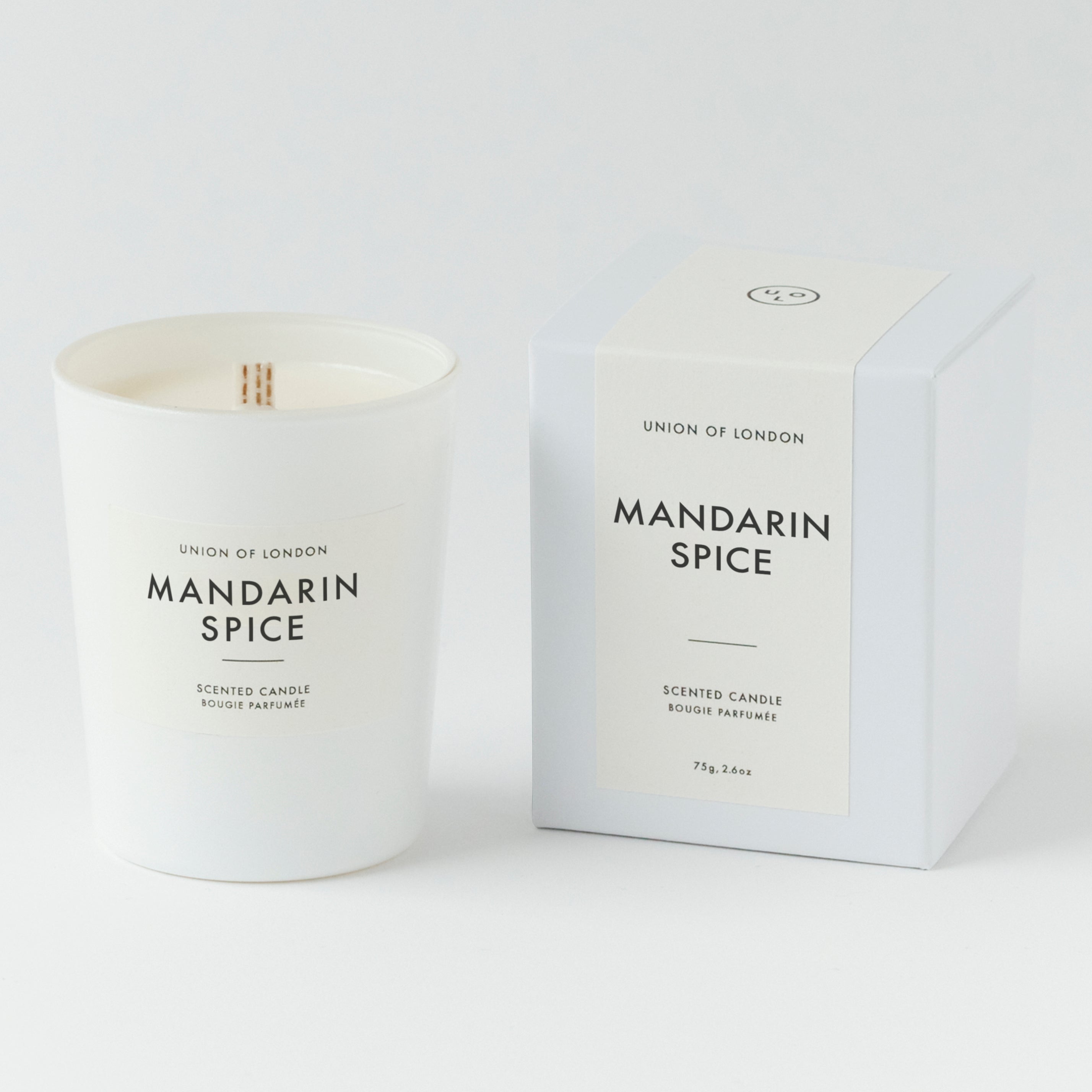 Mandarin Spice 'Cosy Christmas' Small White Candle, 75g