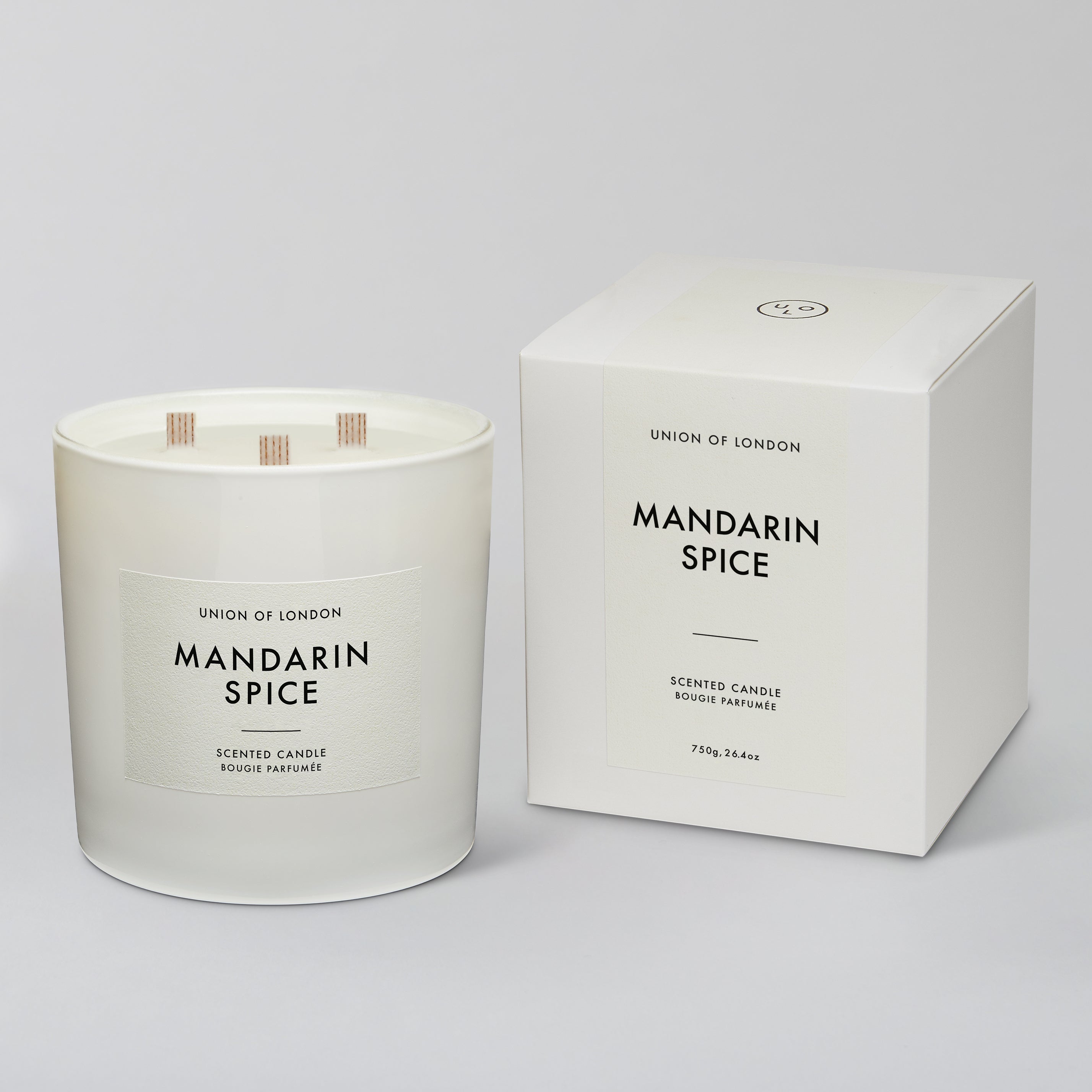 Mandarin Spice 'Cosy Christmas' Triple Wick White Candle, 730g