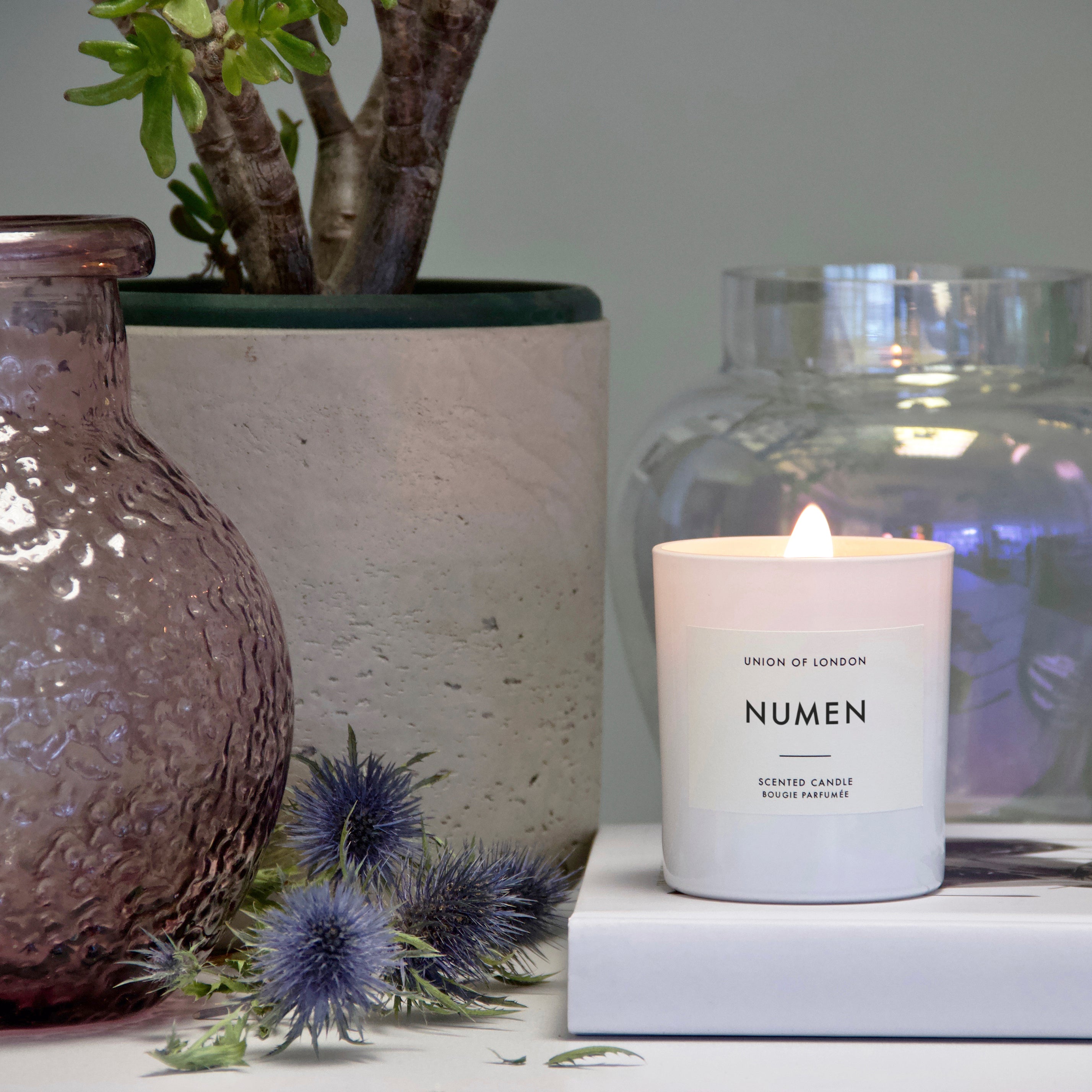 Numen 'Calming' Large White Candle, 235g