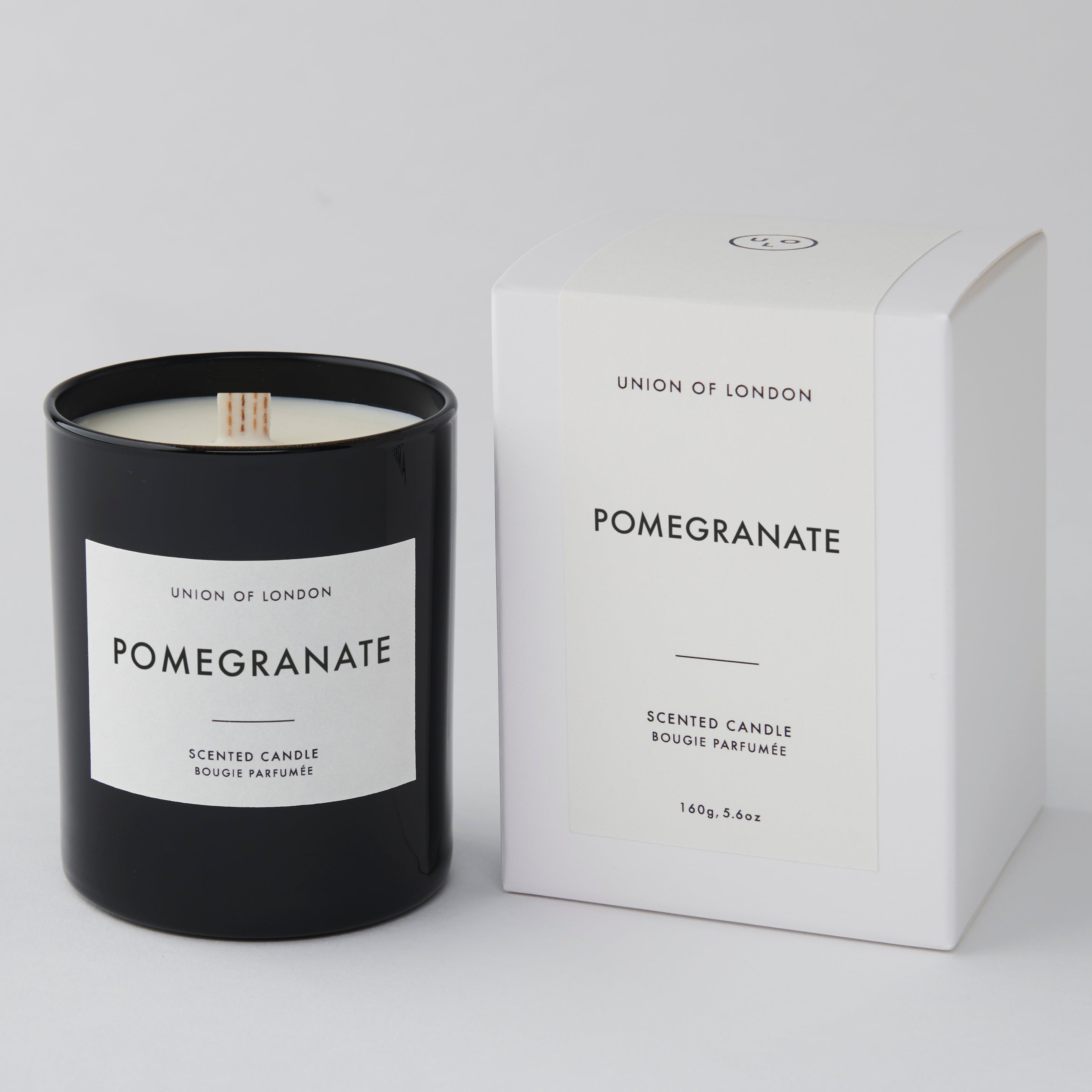 Pomegranate 'Fruity Floral' Medium Black Candle, 160g