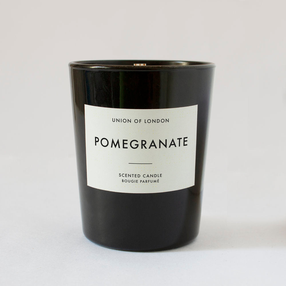 Pomegranate 'Fruity Floral' Small Black Candle, 75g