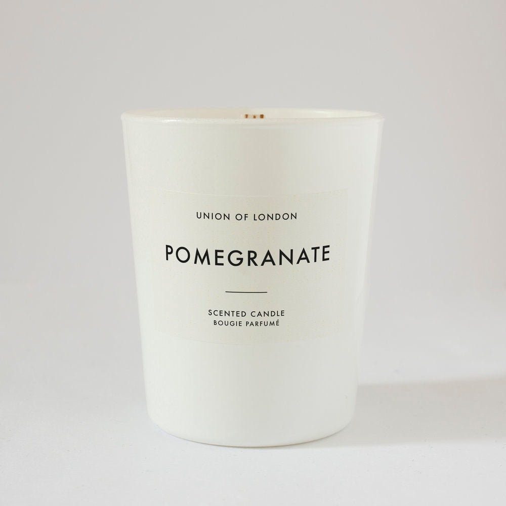 Pomegranate 'Fruity Floral' Small White Candle, 75g