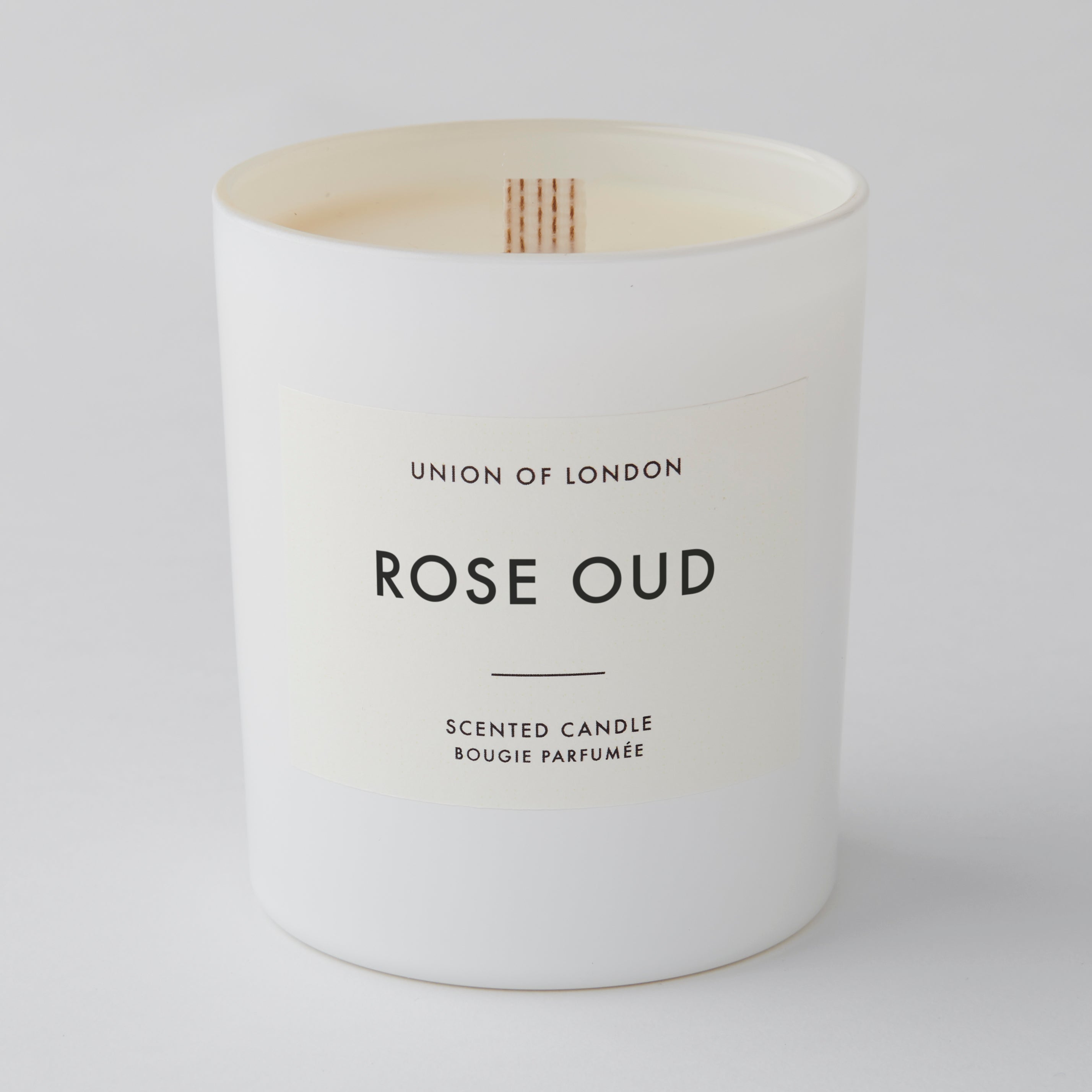 Rose Oud ‘Luxurious Floral' Large White Candle, 235g