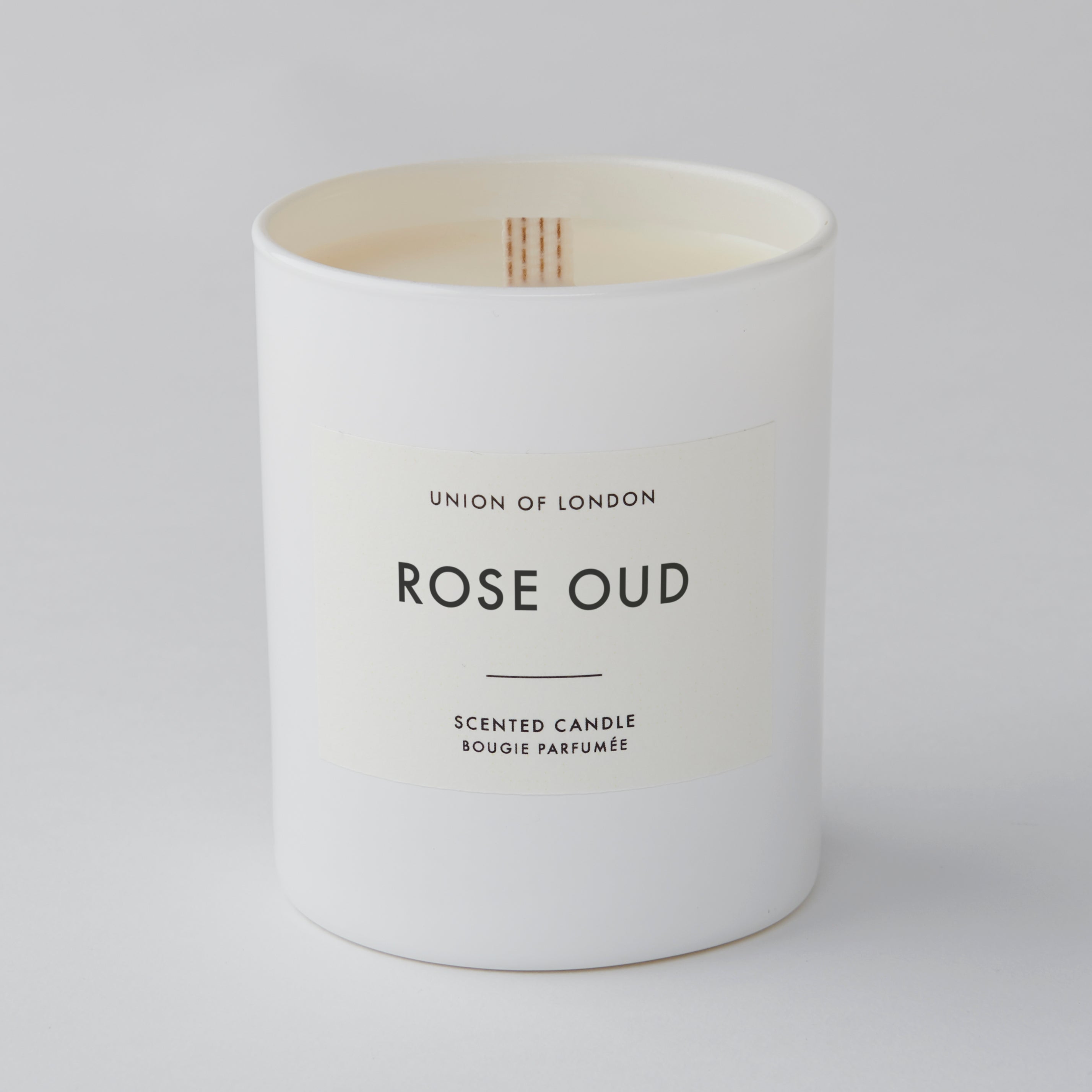 Rose Oud ‘Luxurious Floral' Medium White Candle, 160g