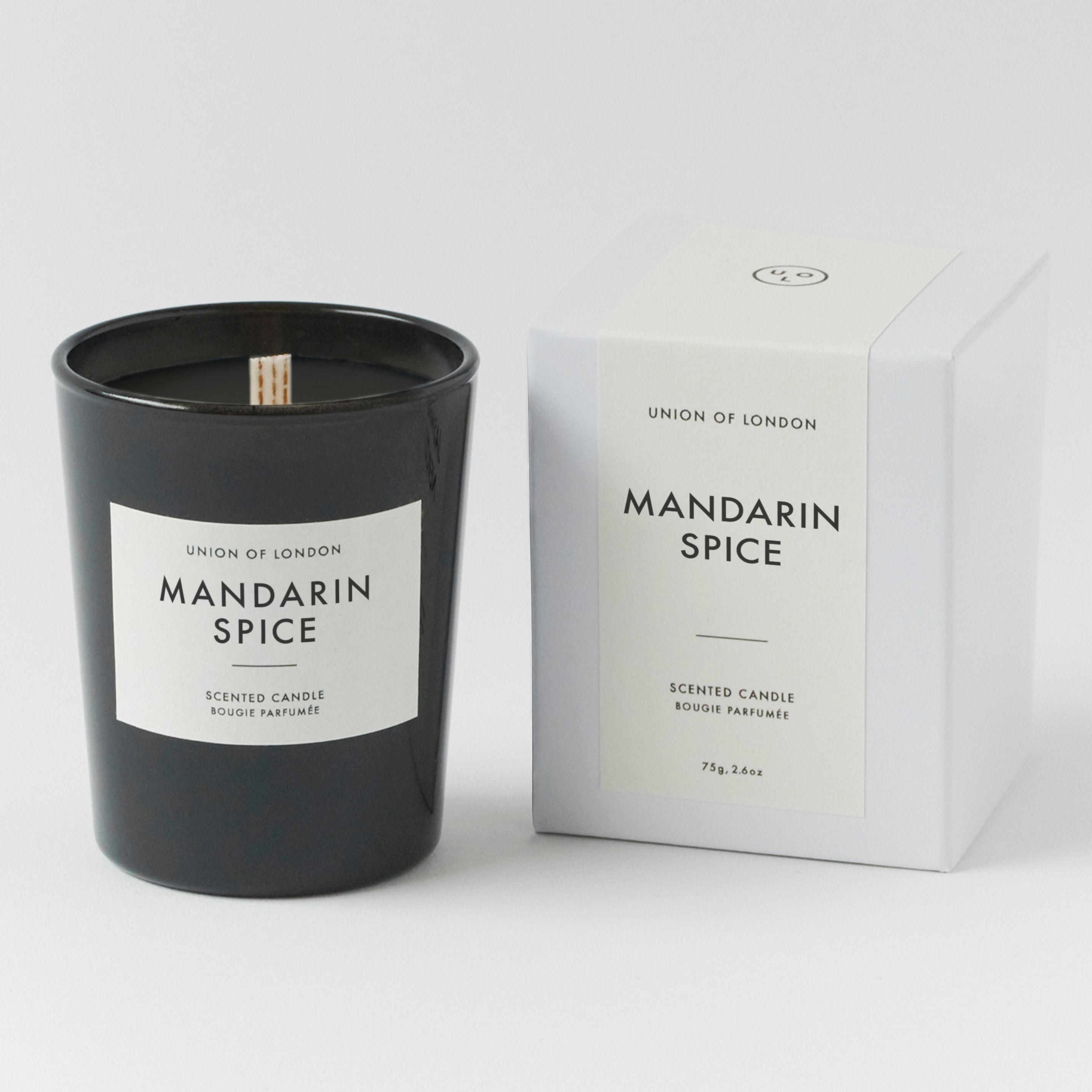 Mandarin Spice 'Cosy Christmas' Small Black Candle, 75g