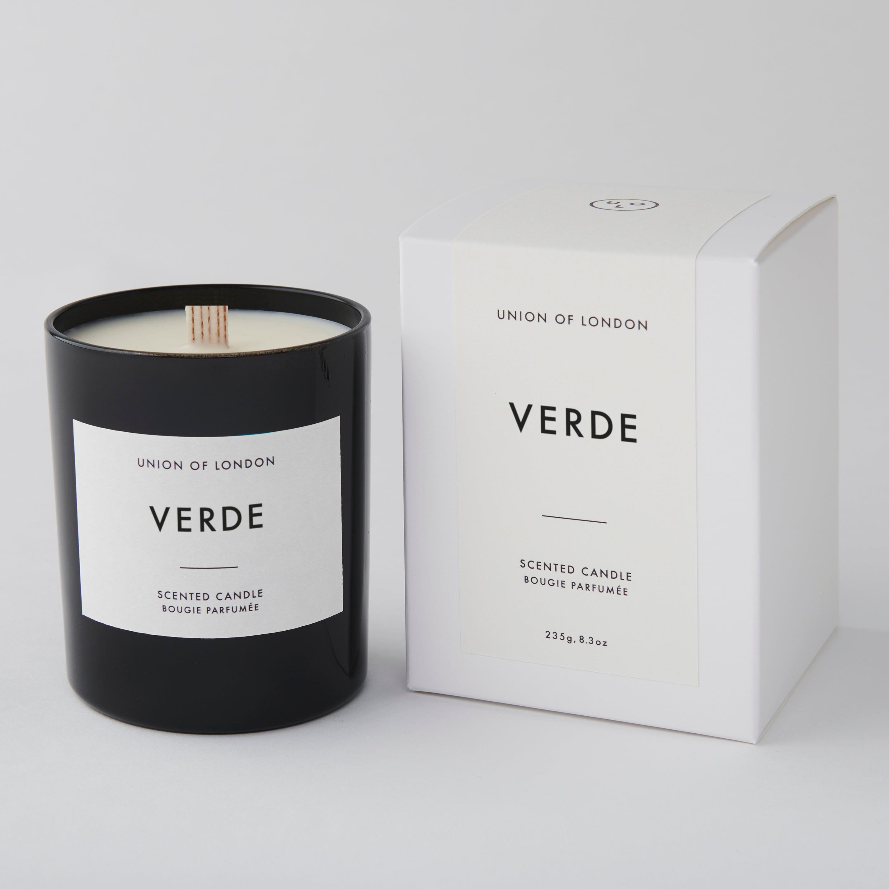 Verde ‘Fresh Green’ Large Black Candle, 235g