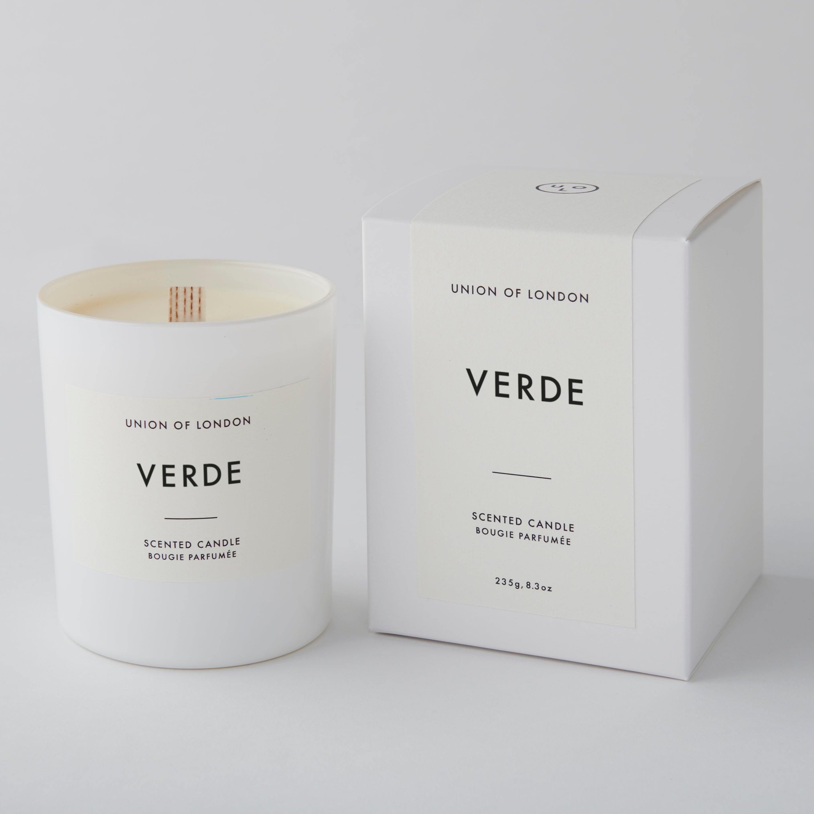 Verde ‘Fresh Green’ Large White Candle, 235g