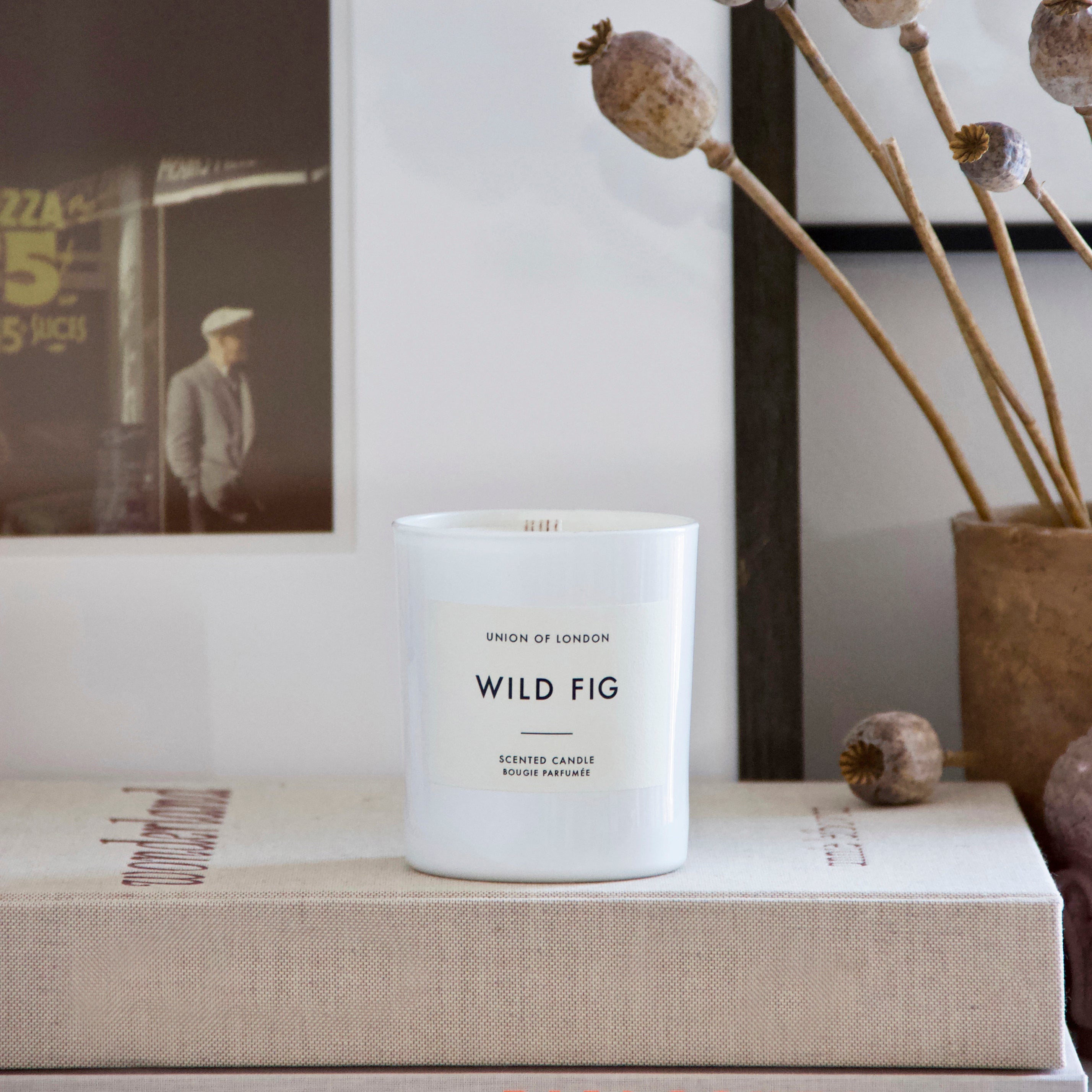 Wild Fig ‘Fruity Green' Large White Candle, 235g