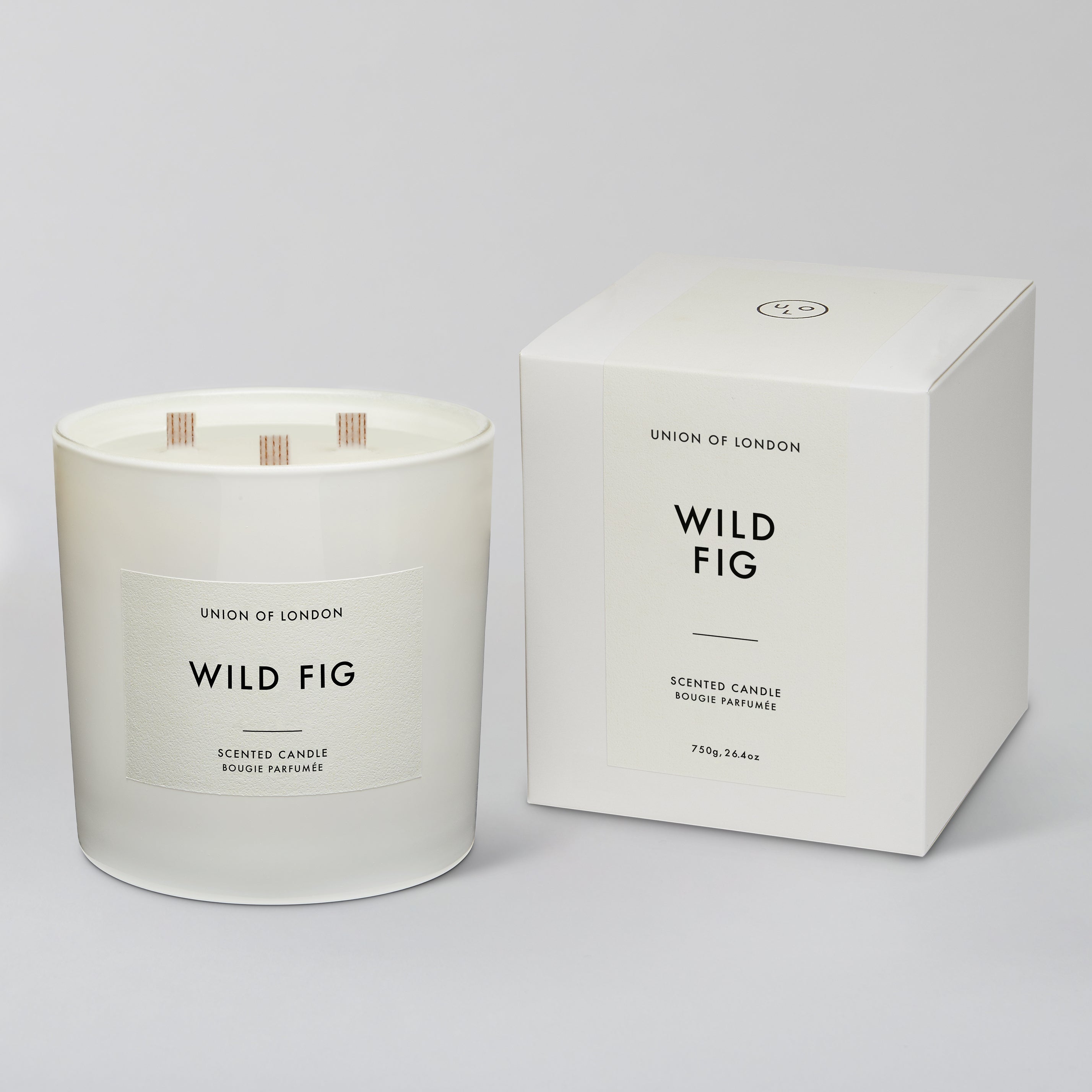 Wild Fig ‘Fruity Green' Triple Wick White Candle, 730g