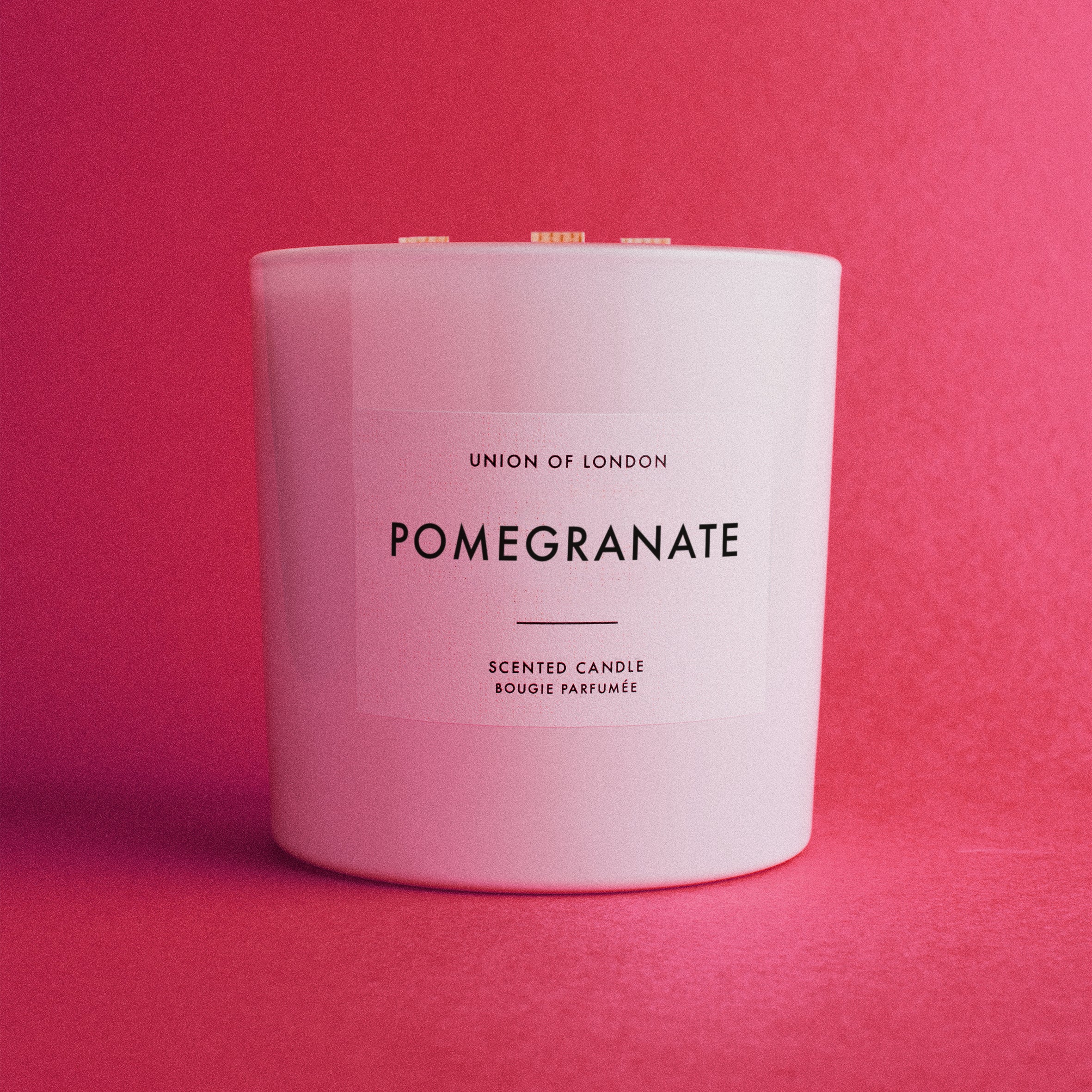Pomegranate 'Fruity Floral' Triple Wick White Candle, 730g